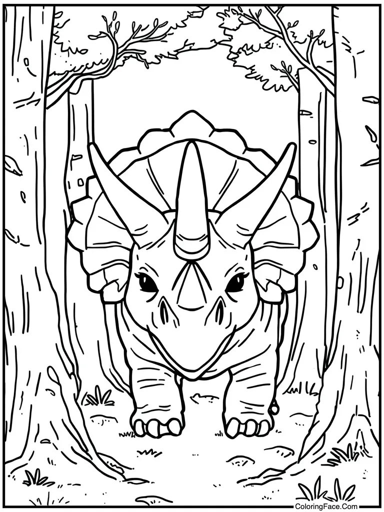 Triceratops three horns face