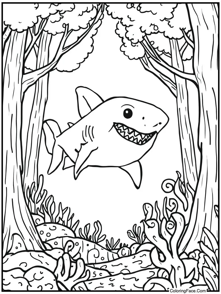 Shark swimming in ocean