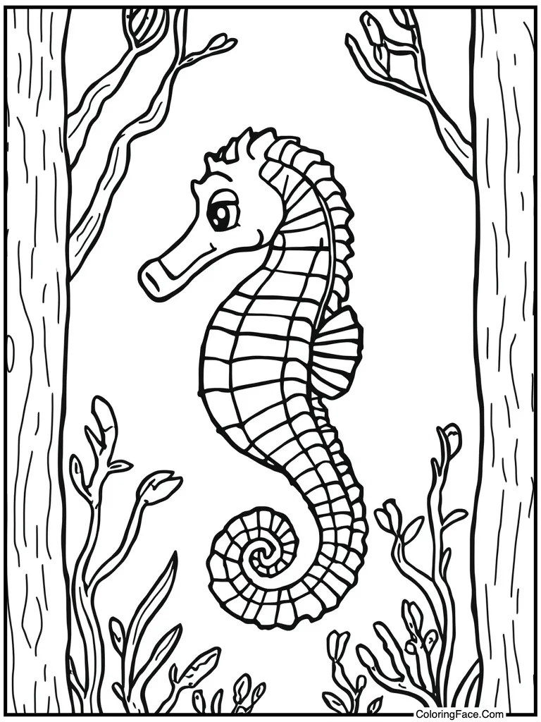 Seahorse curly tail swim