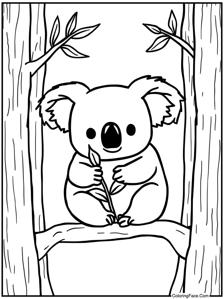 Koala bear eucalyptus leaf