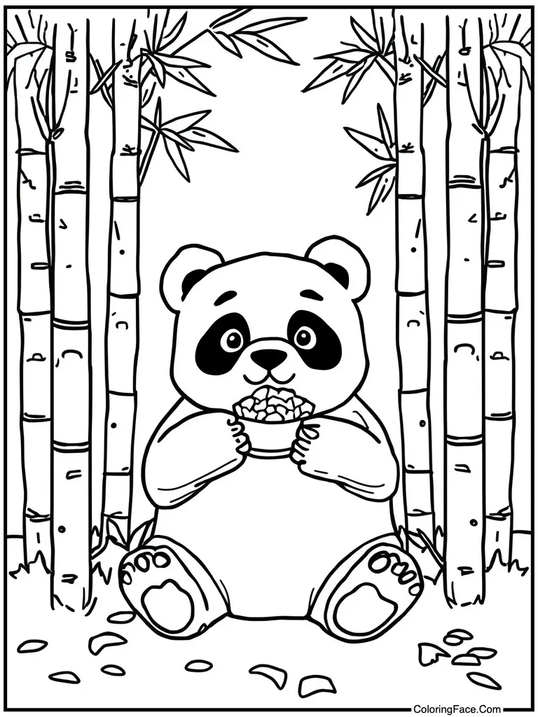 Panda bamboo snack time