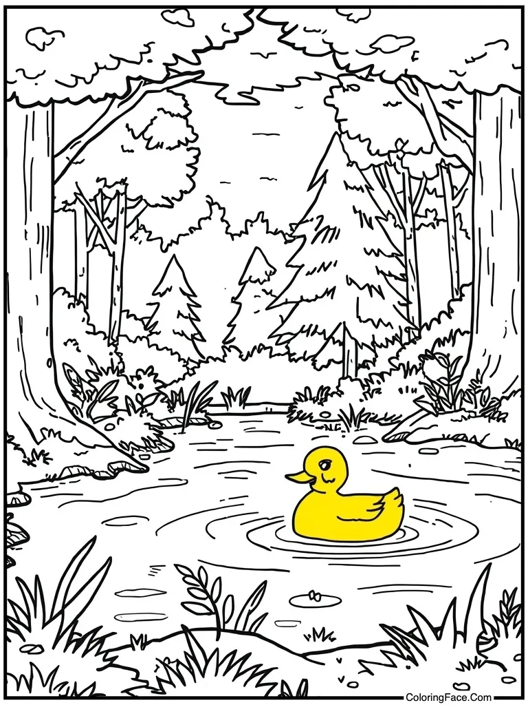 Duck yellow swimming pond
