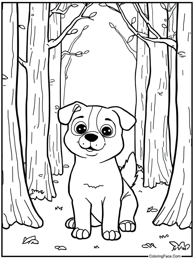 Dog puppy wagging tail