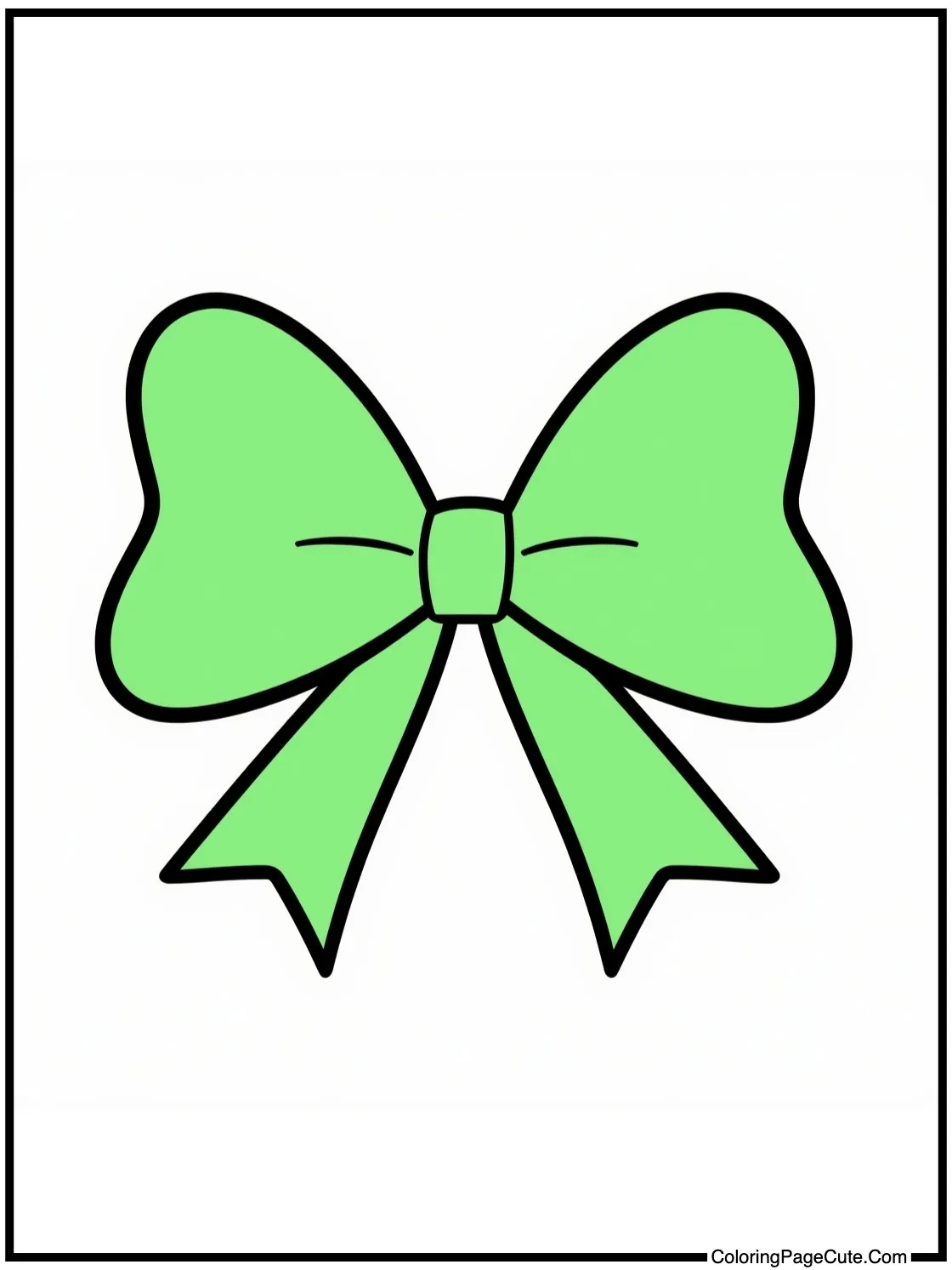 a bright green bow