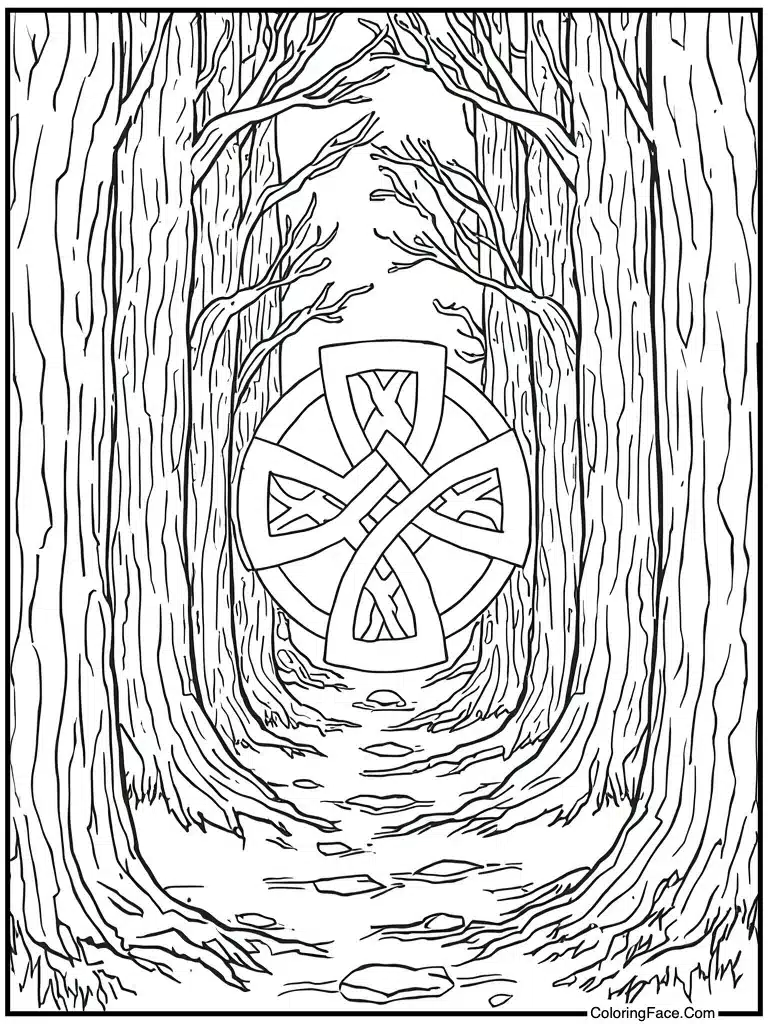 Celtic knot cross design