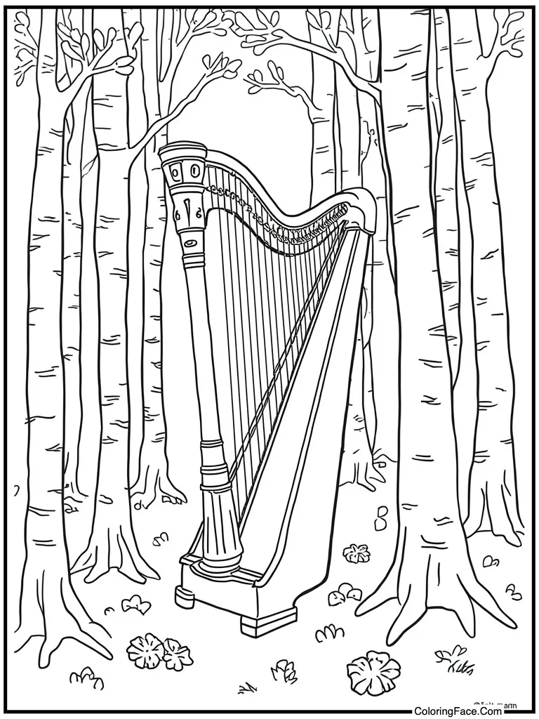 Irish harp musical instrument