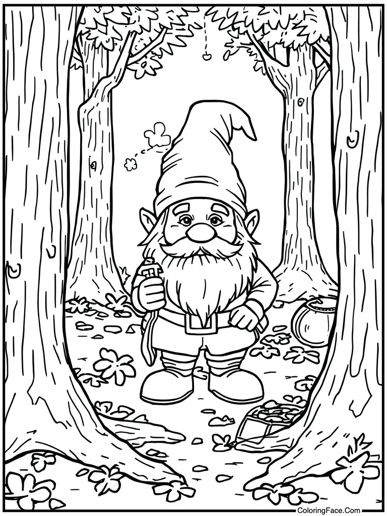Gnome guarding gold treasure