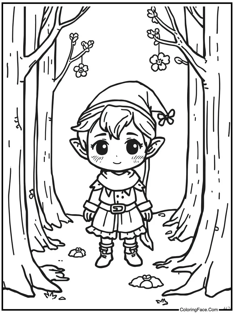 Cute chibi elf boy