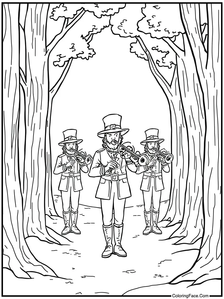 Marching band playing music