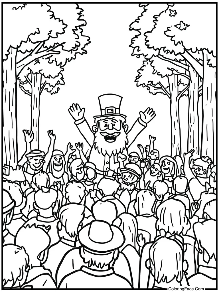 Crowd cheering happy holiday