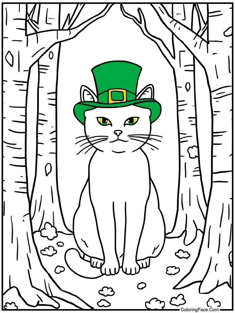 Cat with green hat