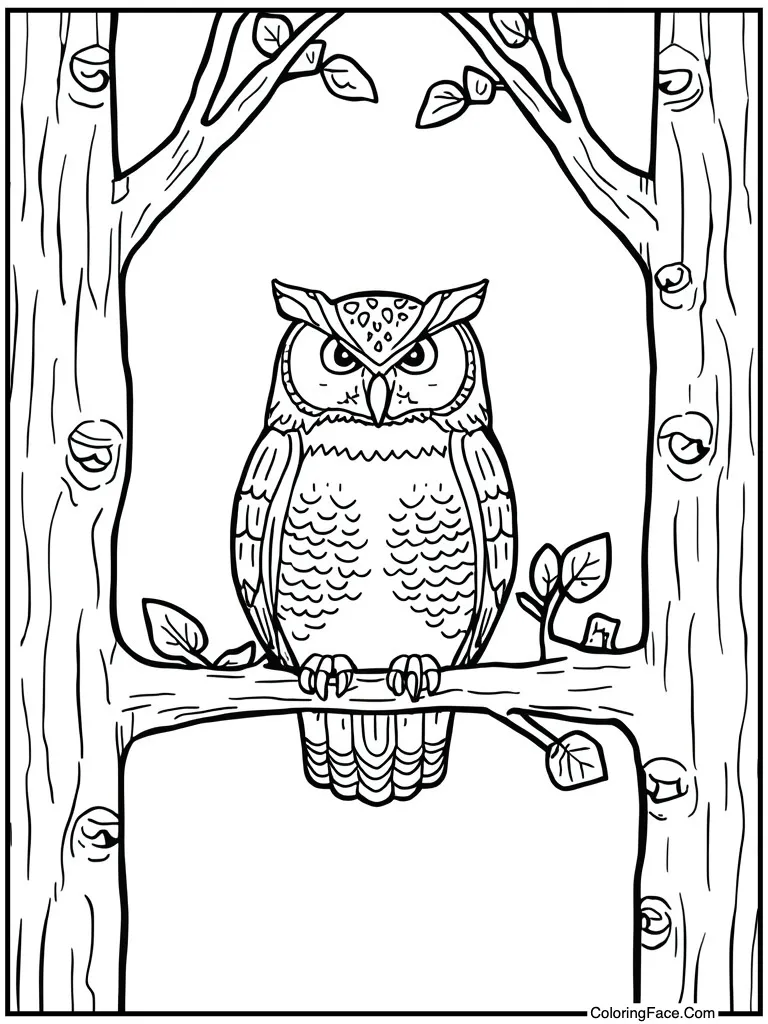 Owl sitting on branch