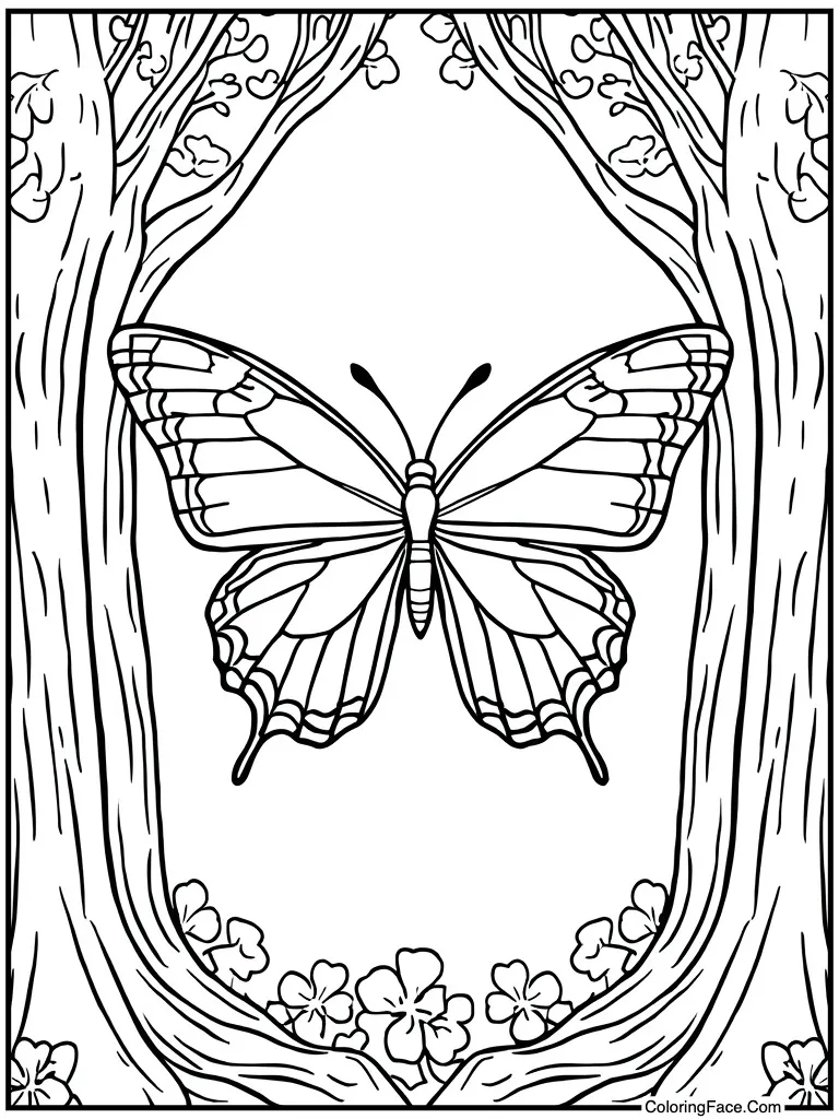 Butterfly with clover wings