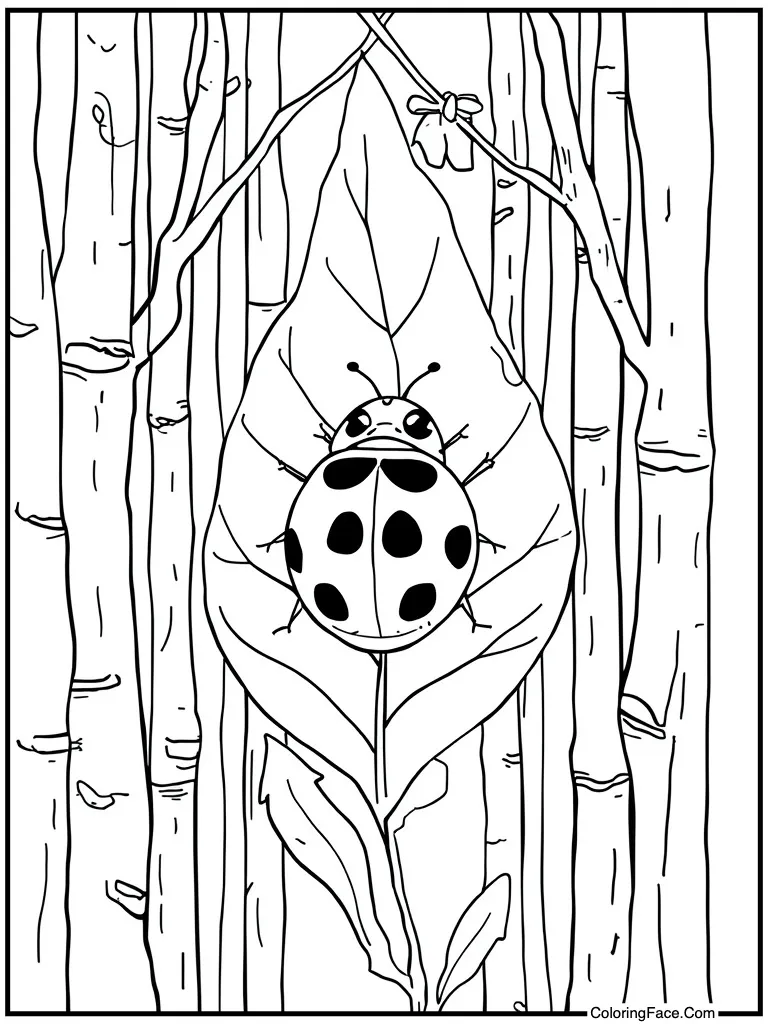 Ladybug on green leaf