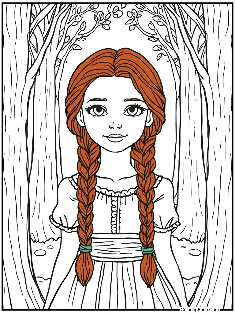 Girl with red braids