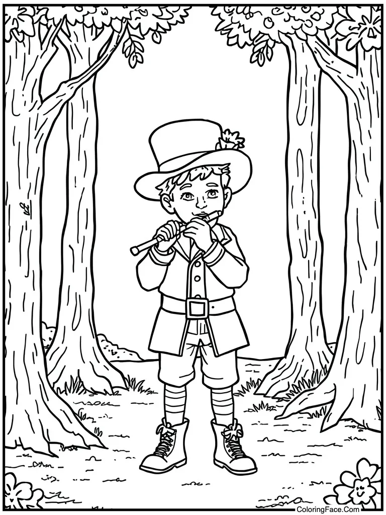 Boy playing tin whistle