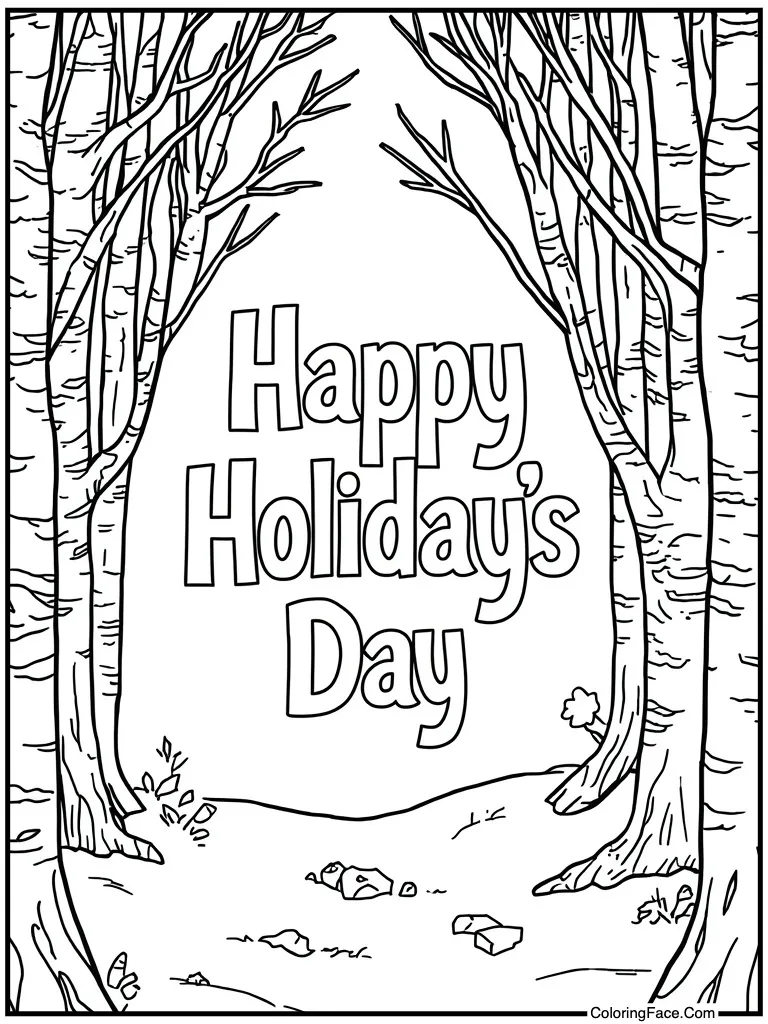 Happy holiday text sign
