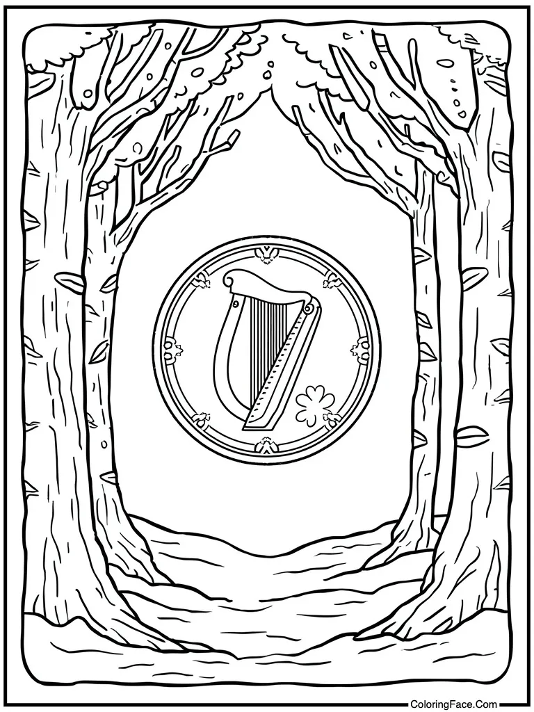 Coin with harp symbol