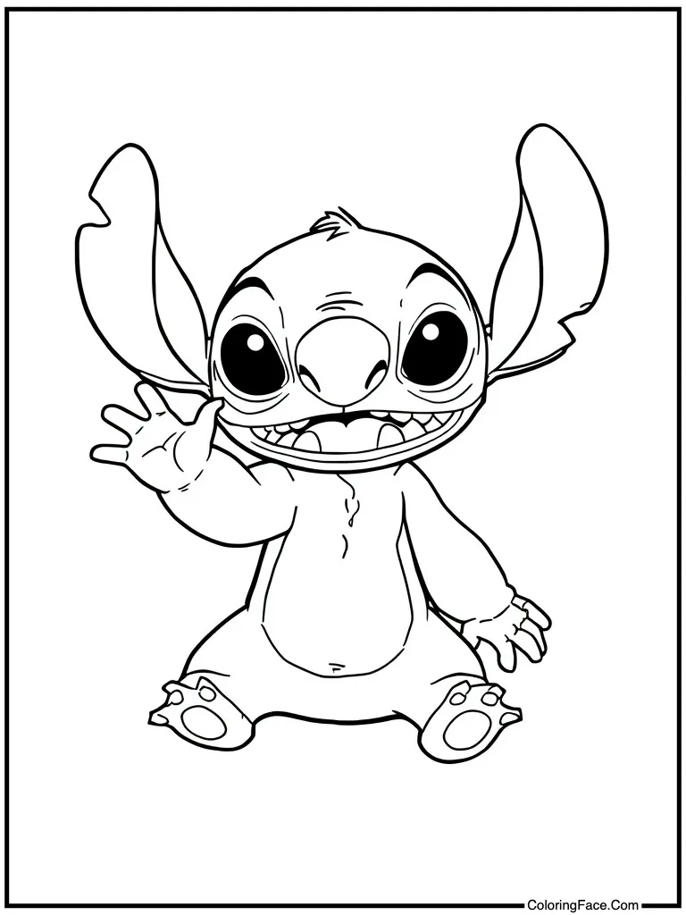 Blue alien waving hello