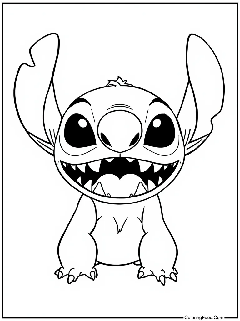 Showing sharp white teeth