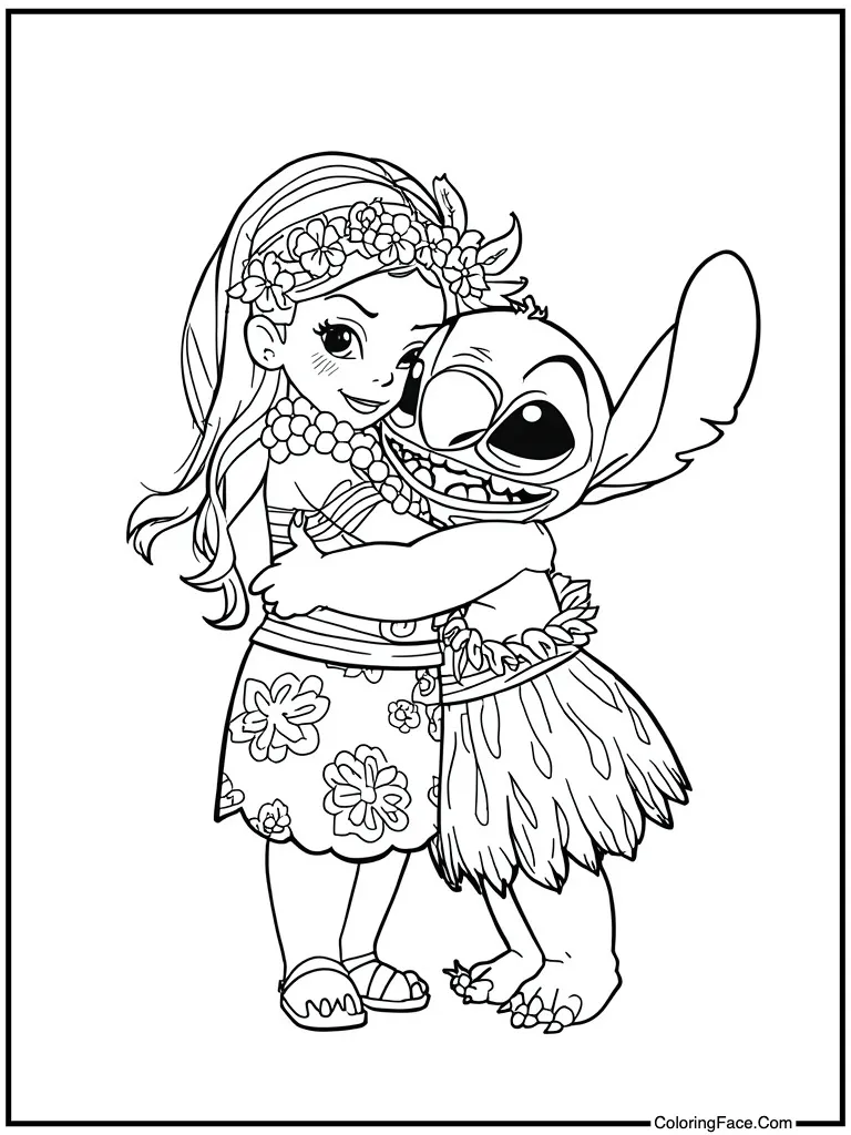 Hugging Hawaiian girl friend