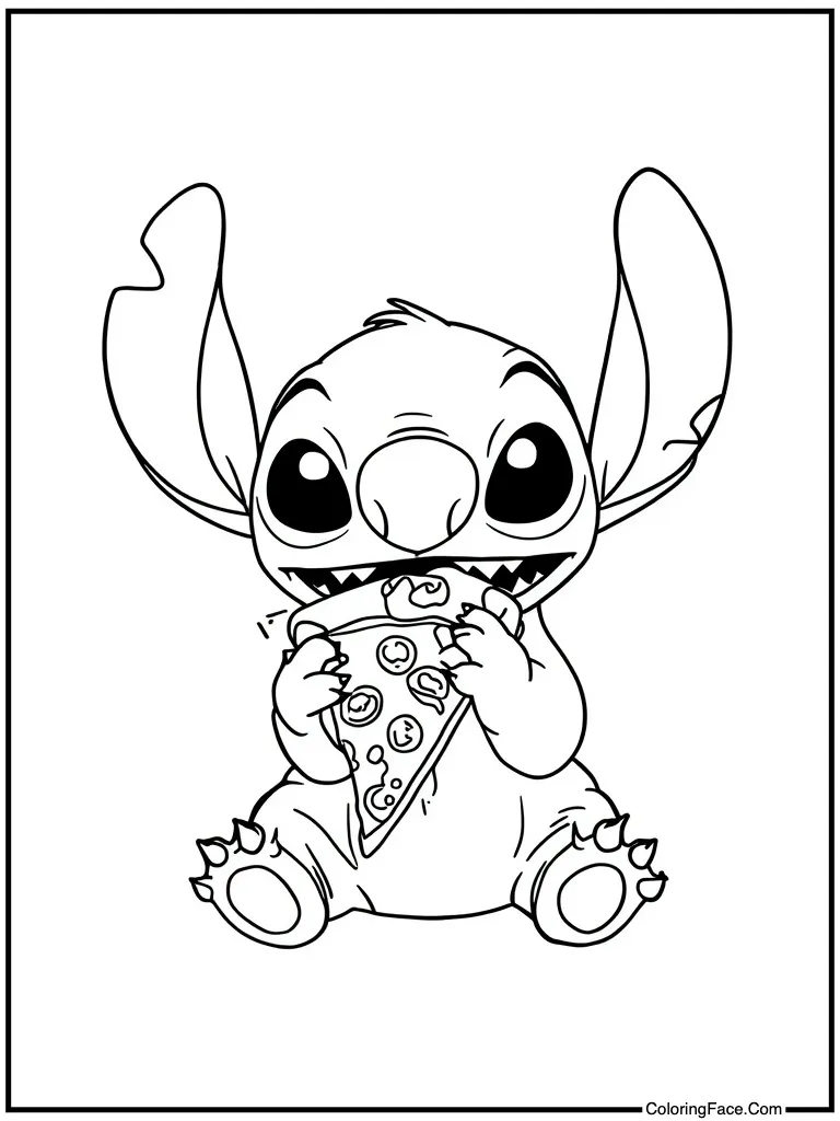 Eating a pizza slice