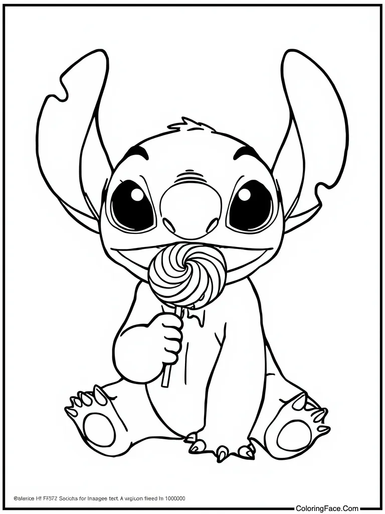 Licking a lollipop sweet