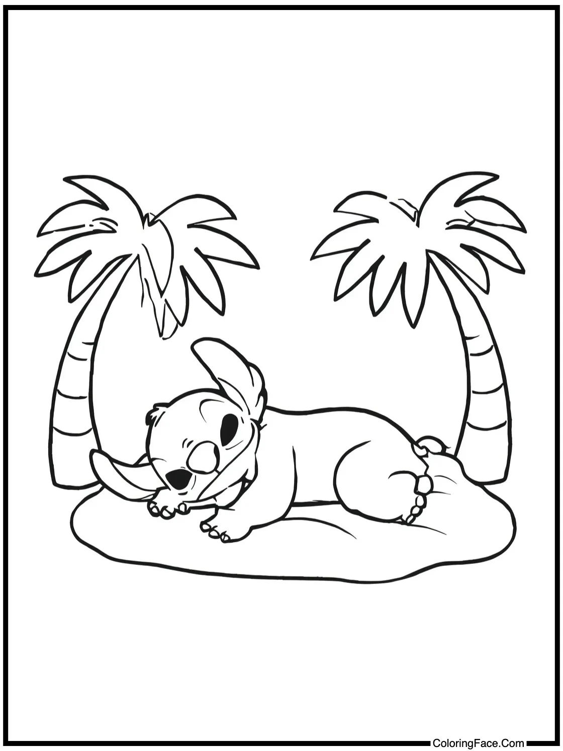 sleeping under palms