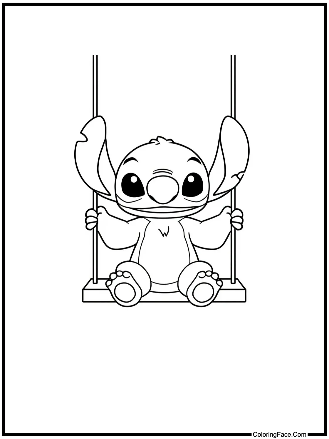 sitting on a swing