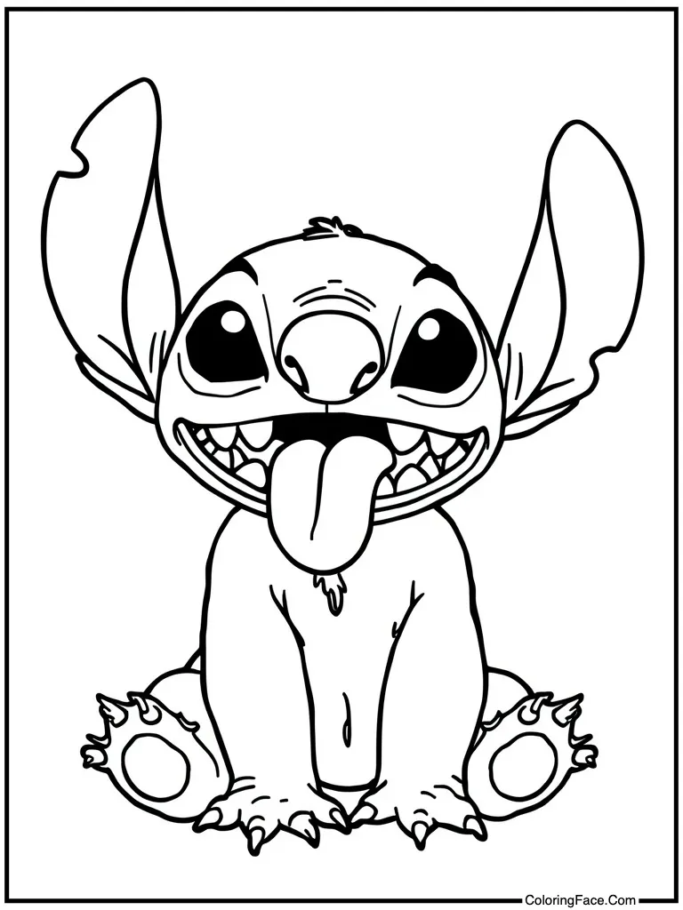 Tongue sticking out far