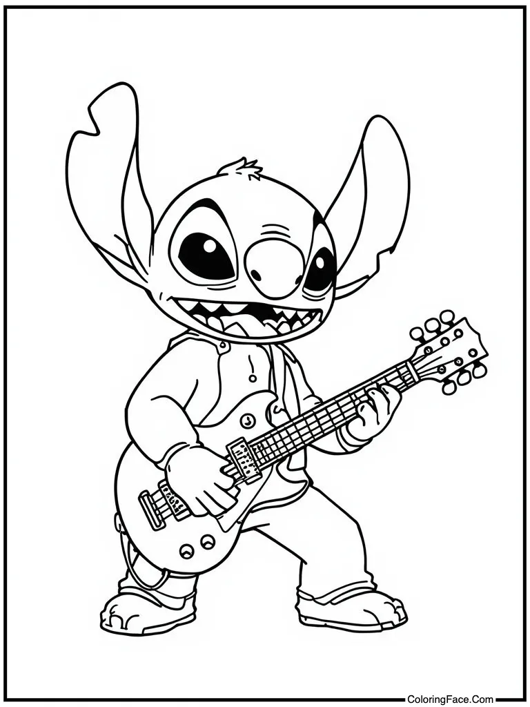 Playing guitar rock star