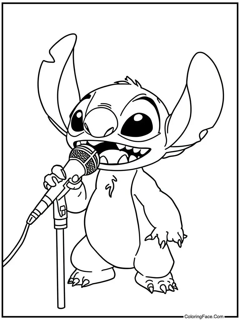 Singing into a microphone