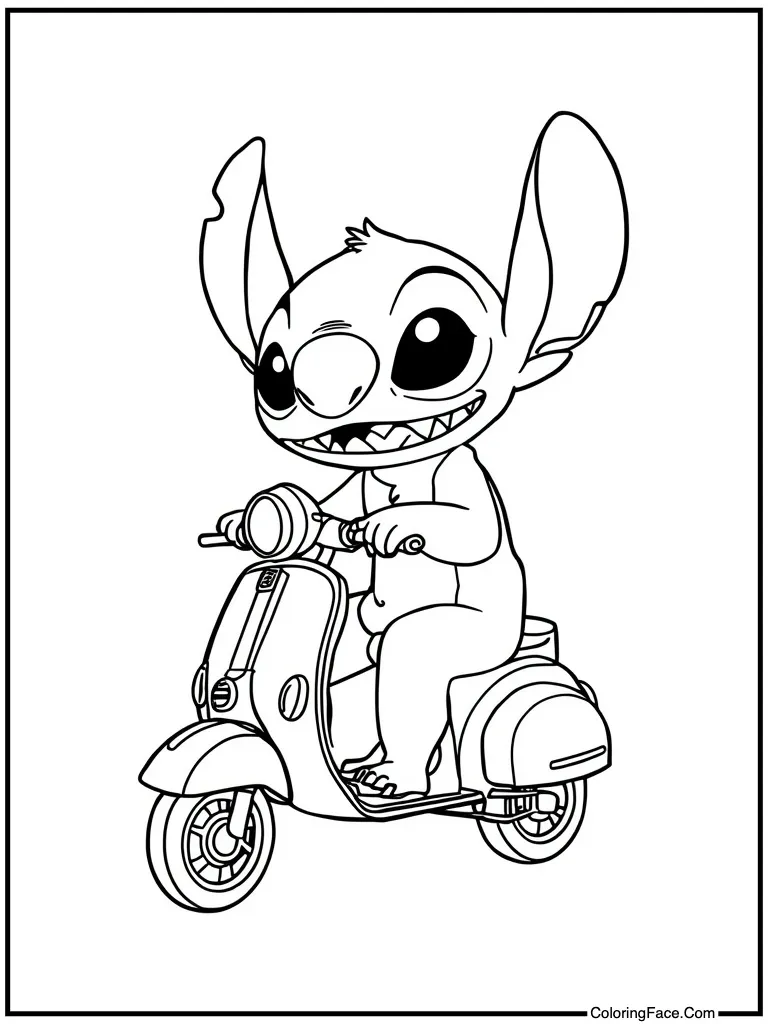 Riding a small scooter