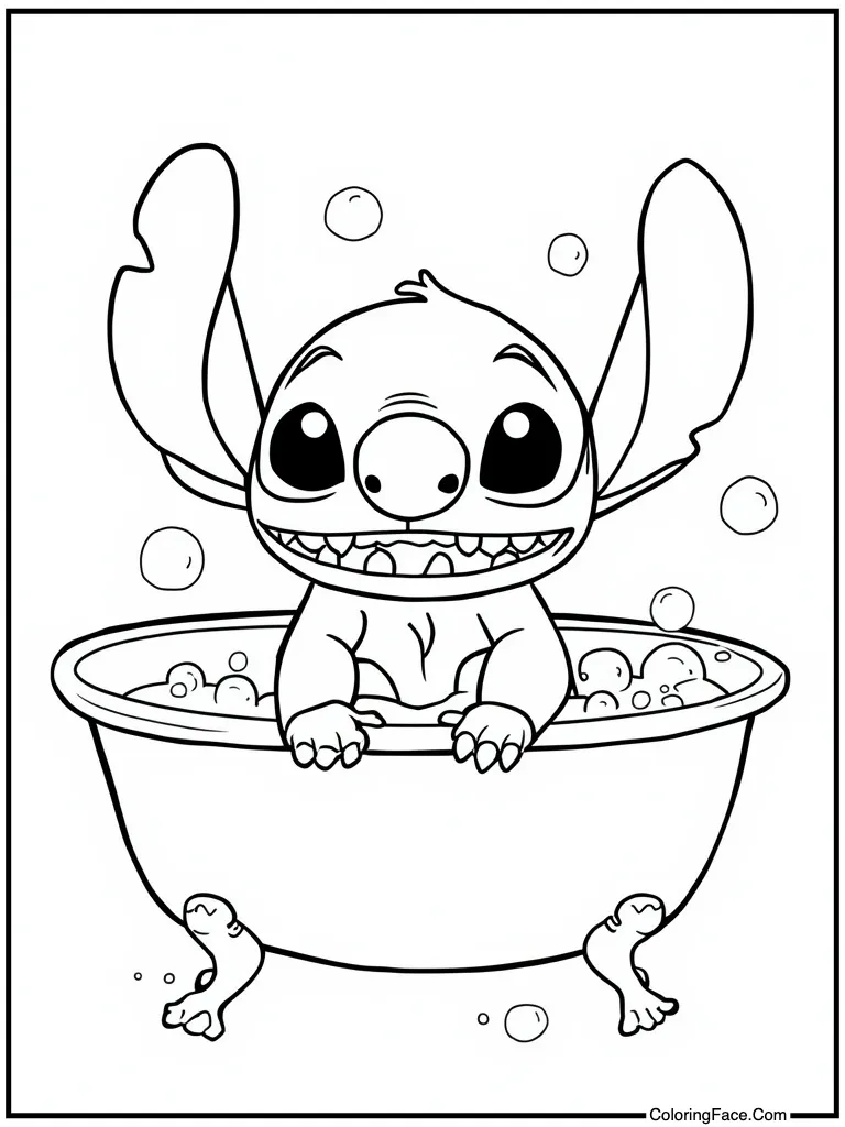 Taking a bubble bath