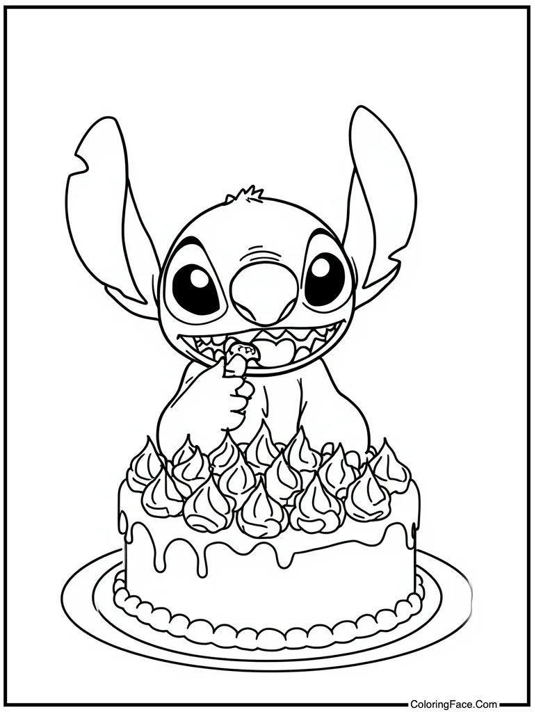 Eating huge chocolate cake