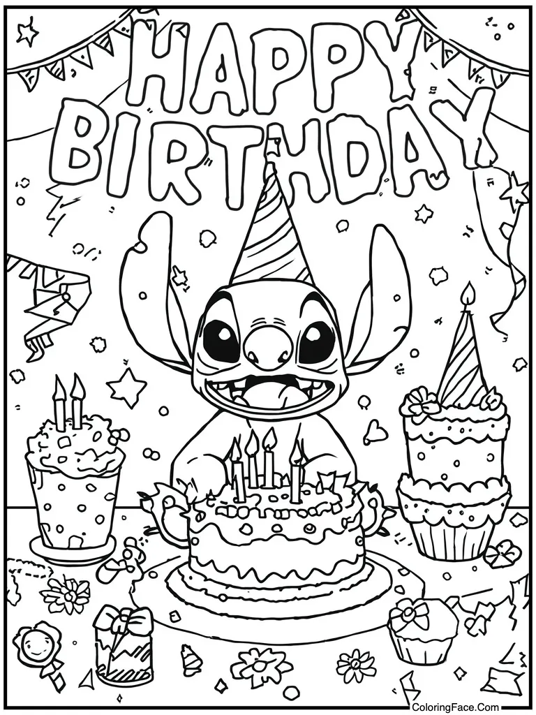 Happy birthday party scene