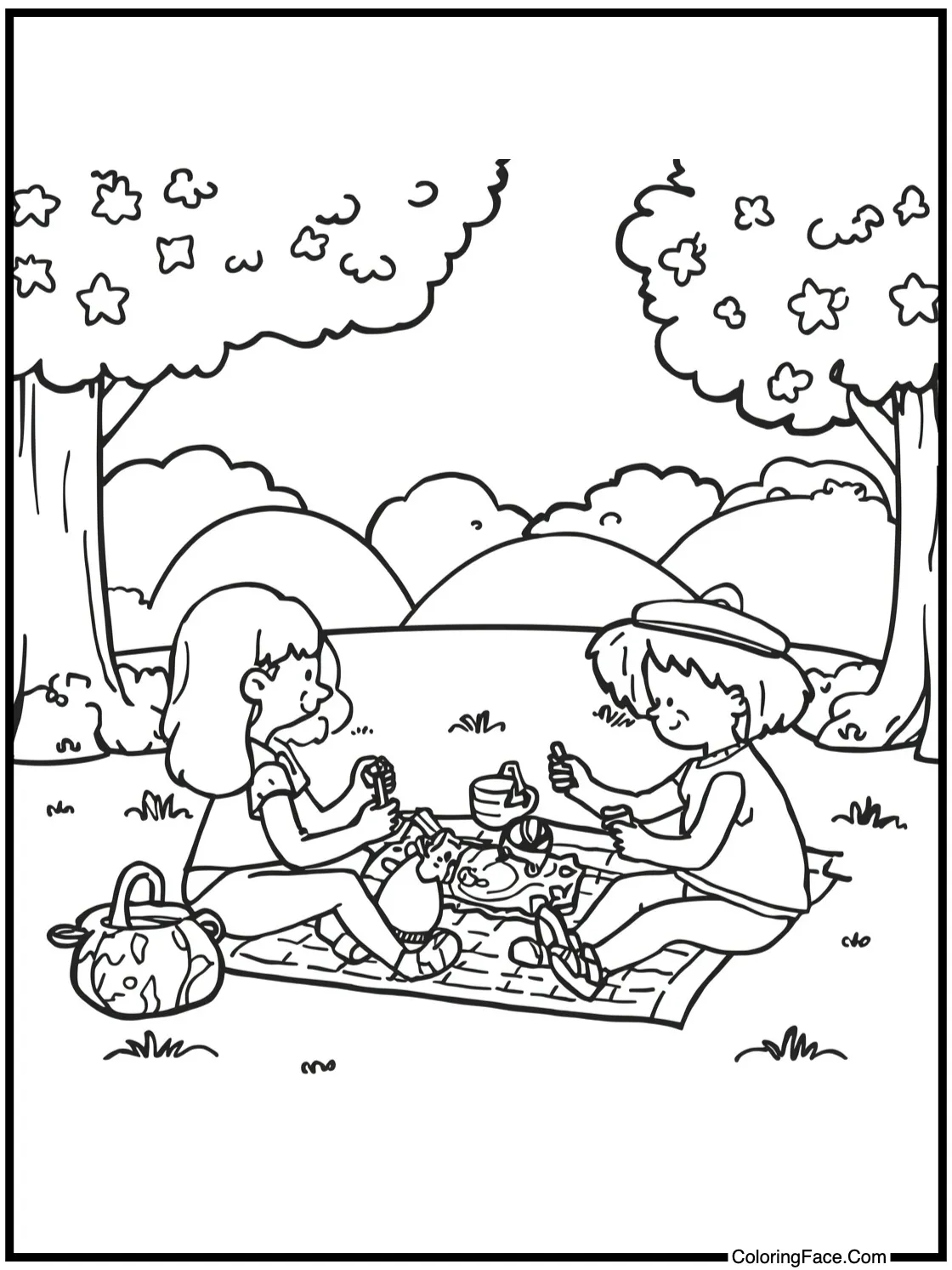 Friends picnicking in park