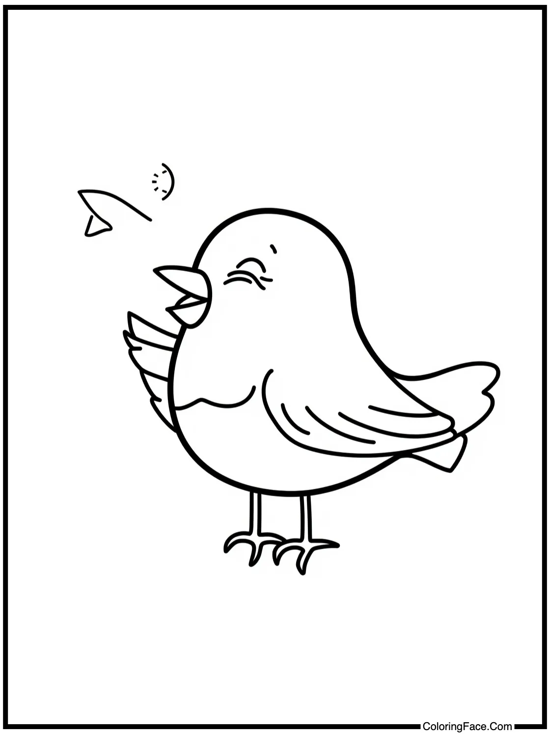 Bird singing happily