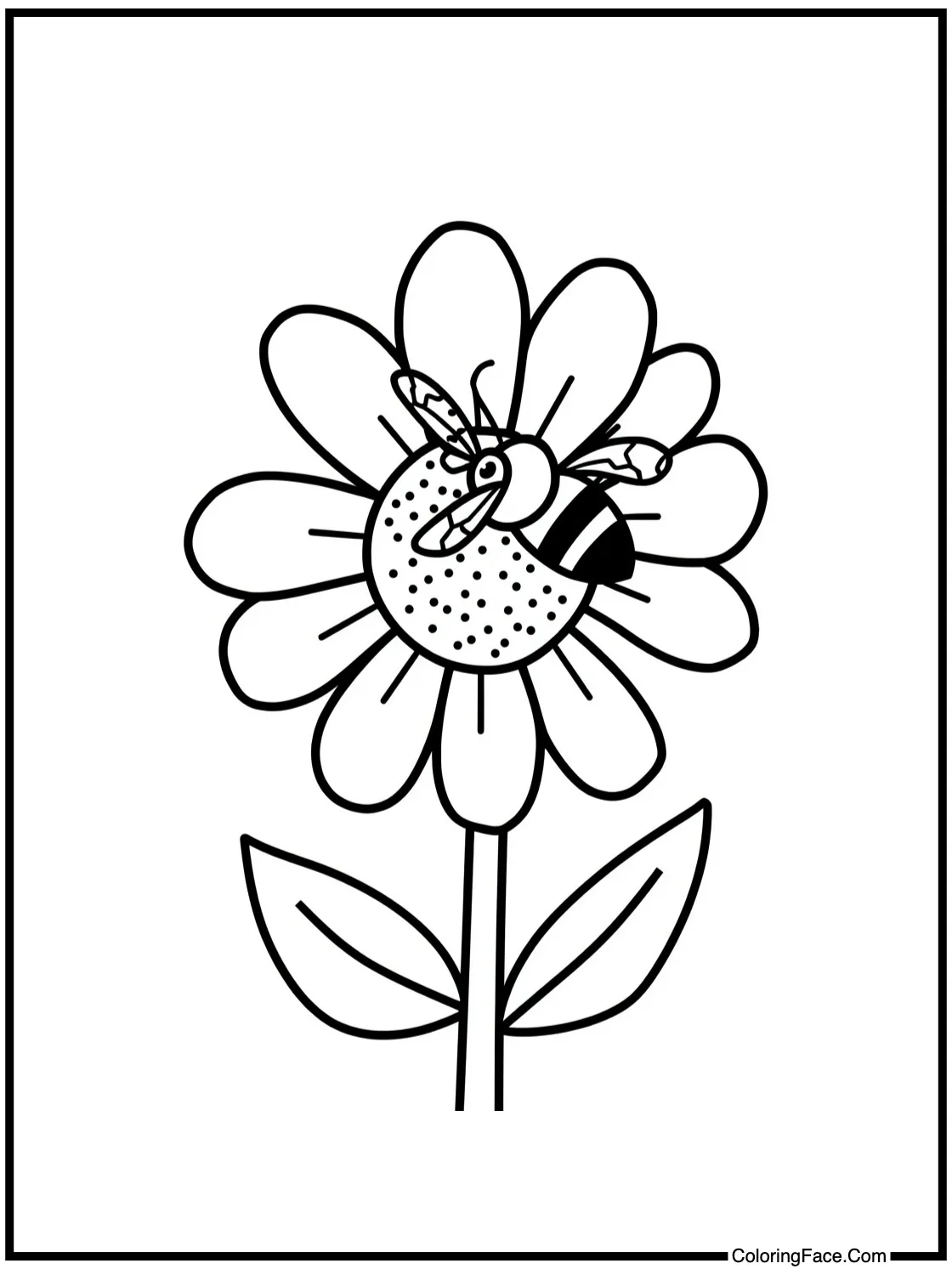 Bee pollinating flower