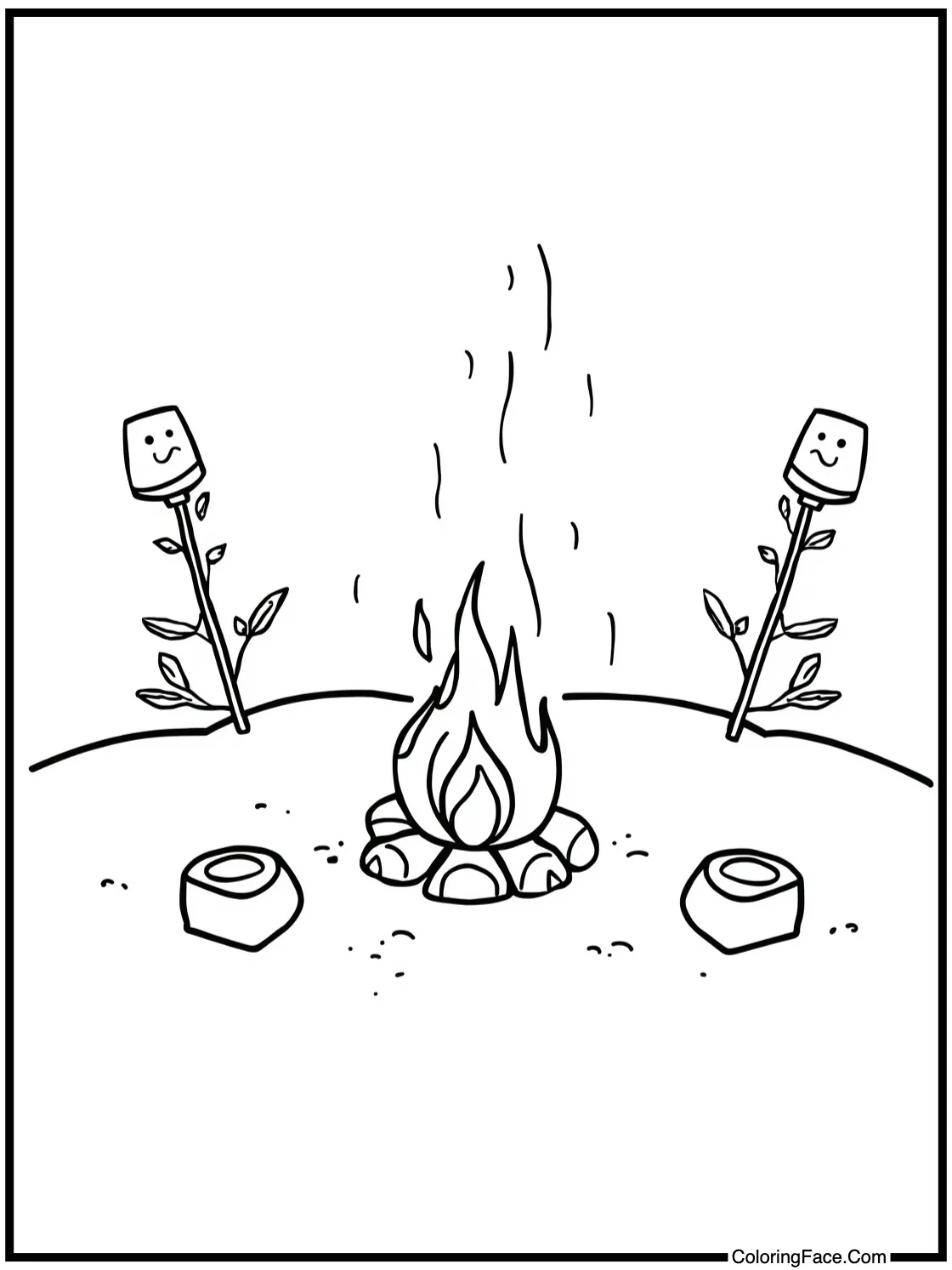 Marshmallows roasting fire