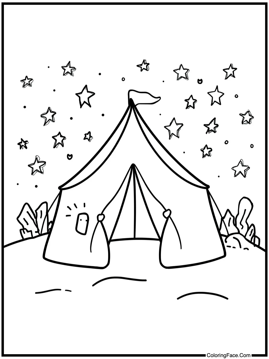 Tent under stars