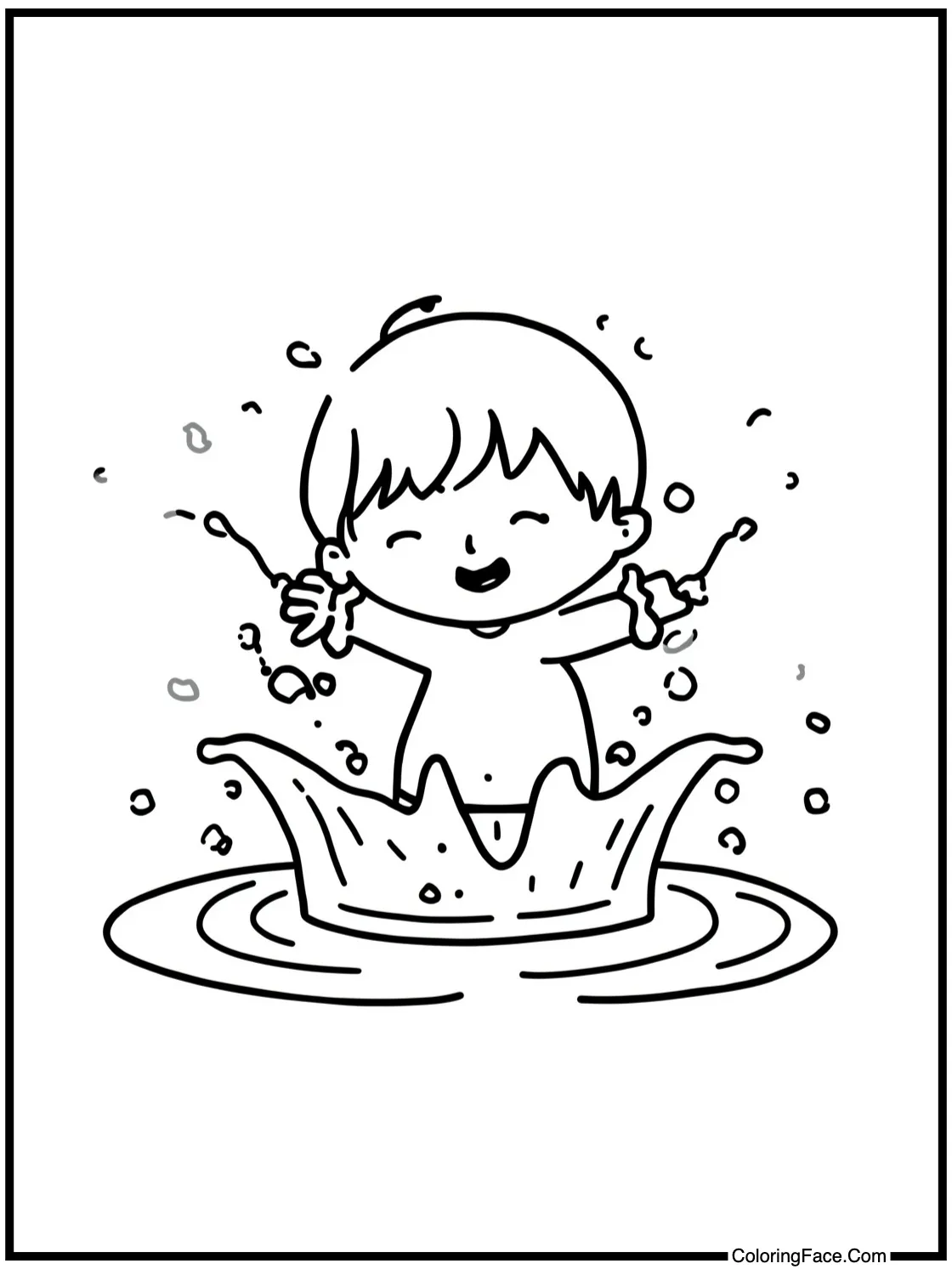 Kids splashing water