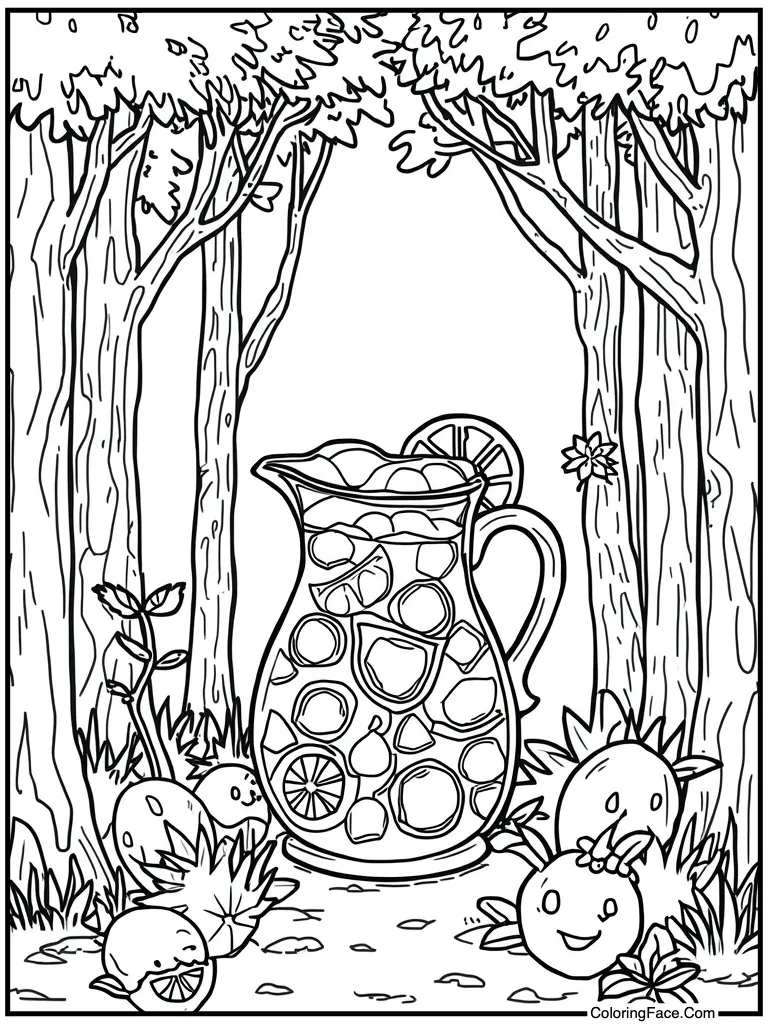 Lemonade pitcher with ice