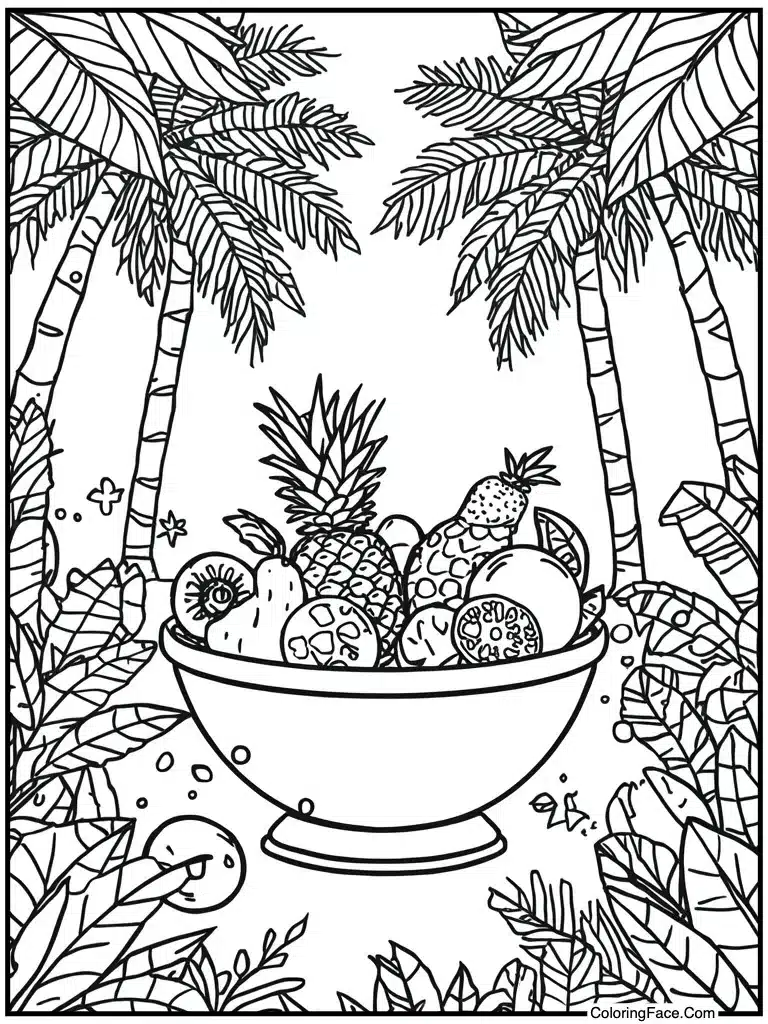 Tropical fruit mix bowl