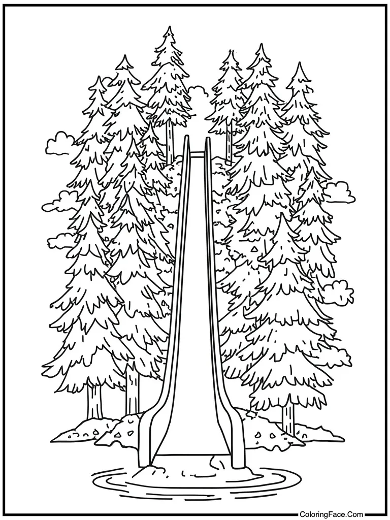 Water slide going down