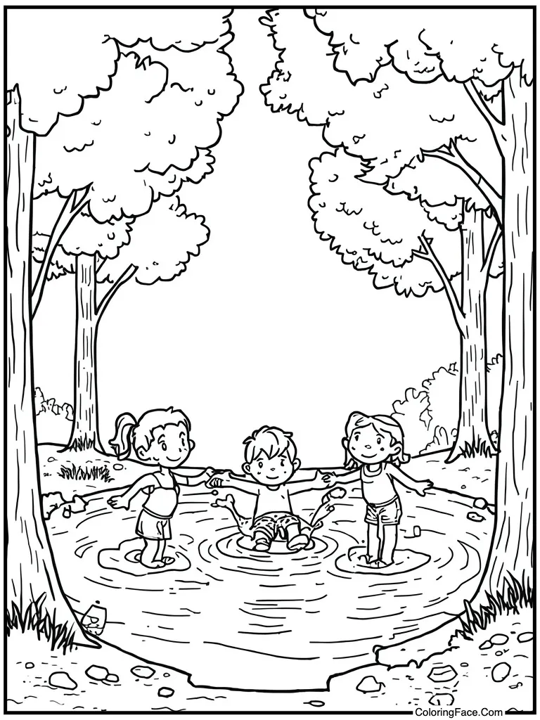 Kids splashing in water