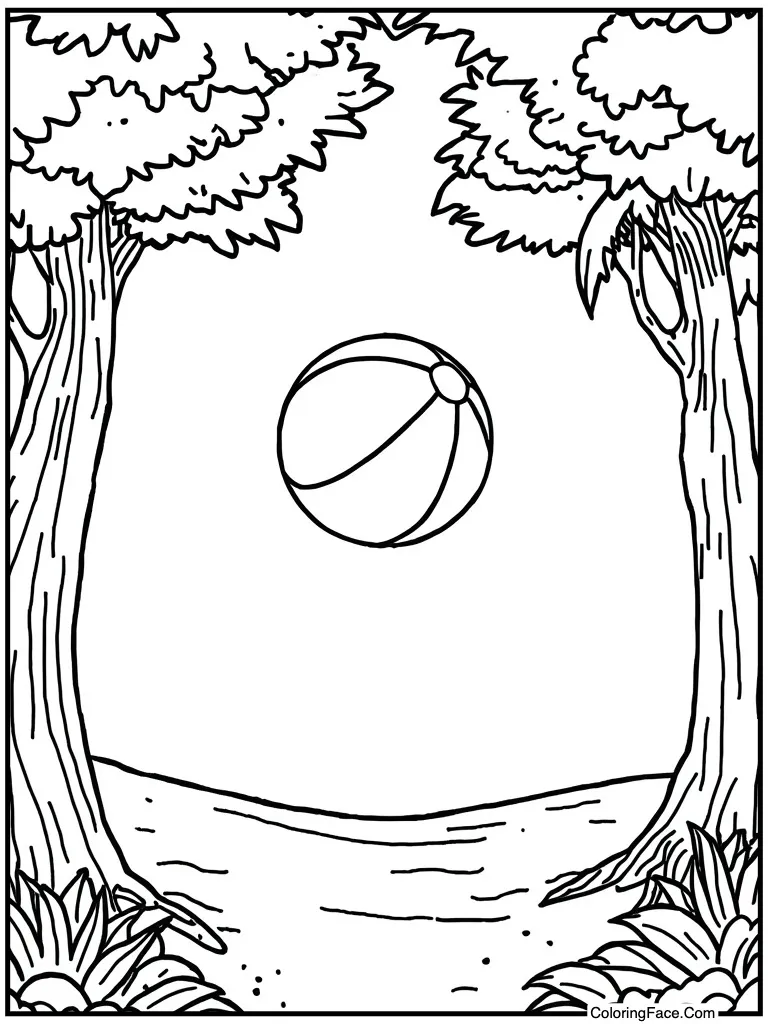 Beach ball bouncing high