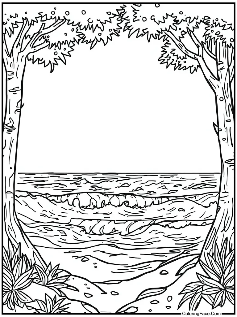 Ocean waves crashing shore