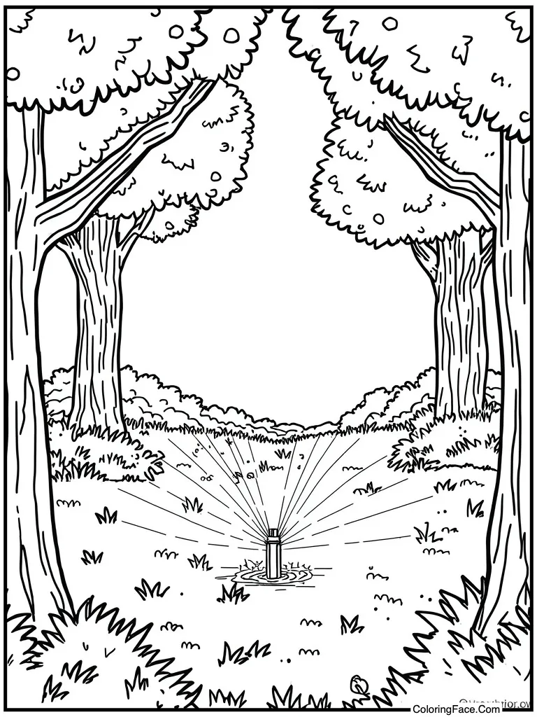 Sprinkler watering green grass