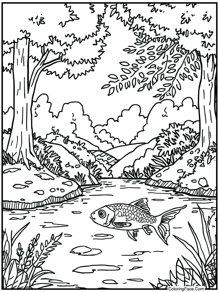 Fish swimming in pond